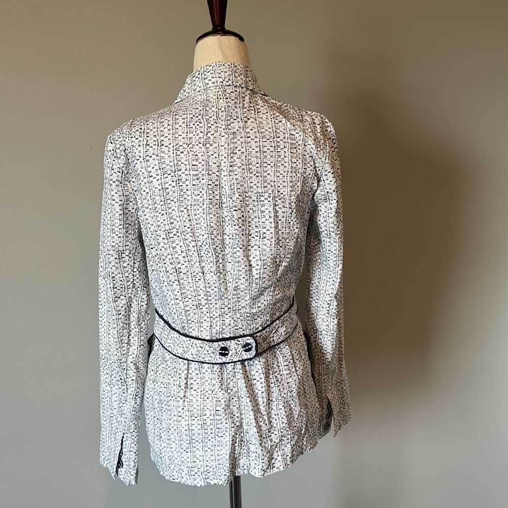 Cabi blazer sz 2 Carol Anderson white navy modern print - Picture 5 of 8